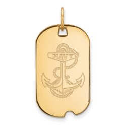 10k Yellow Gold U.S. Naval Academy Mascot Dog Tag Pendant