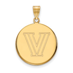 10k Yellow Gold Villanova U. Large Logo Disc Pendant