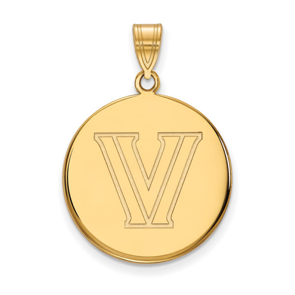 10k Yellow Gold Villanova U. Large Logo Disc Pendant