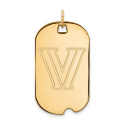 10k Yellow Gold Villanova U. Large Logo Dog Tag Pendant