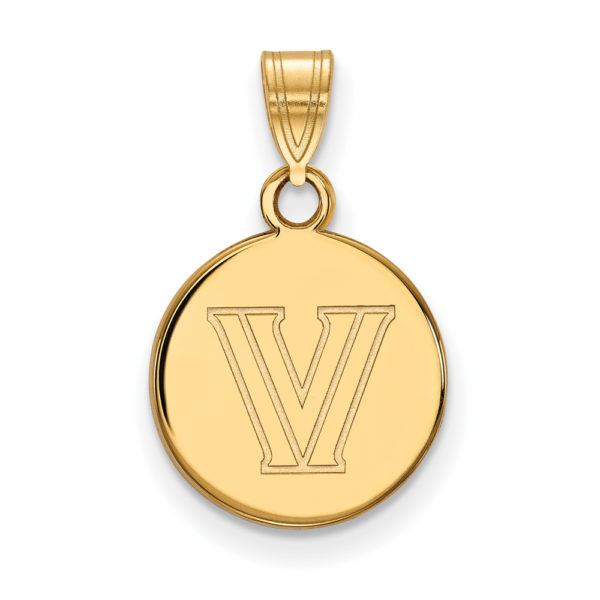 10k Yellow Gold Villanova U. Small Logo Disc Pendant