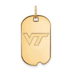 10k Yellow Gold Virginia Tech Logo Dog Tag Pendant