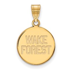 10k Yellow Gold Wake Forest U. Medium Logo Disc Pendant