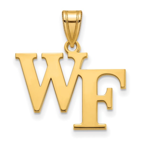 10k Yellow Gold Wake Forest U. Medium 'WF' Pendant