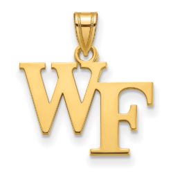 10k Yellow Gold Wake Forest U. Small 'WF' Pendant