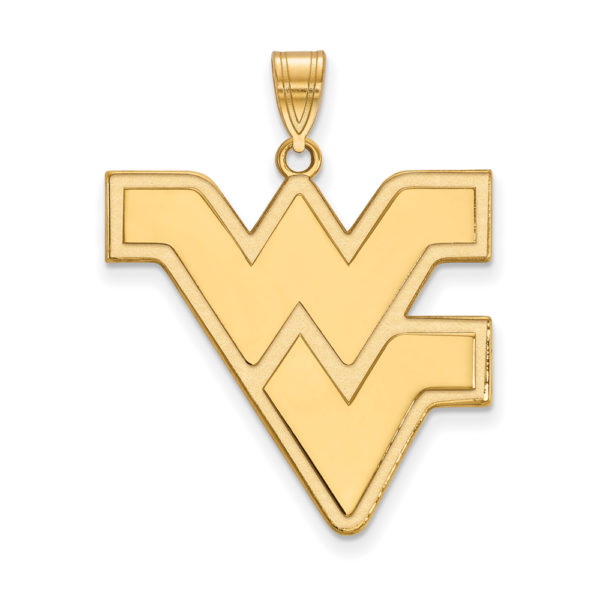 10k Yellow Gold West Virginia U. XL Logo Pendant