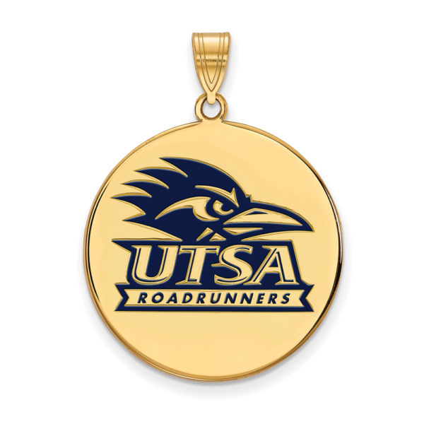 14k Gold Plate Silver U of Texas at San Antonio XL Enamel Pendant