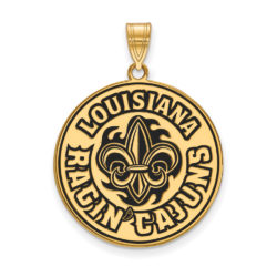 14k Gold Plate Silver U. of Louisiana at Lafayette Enamel Pendant