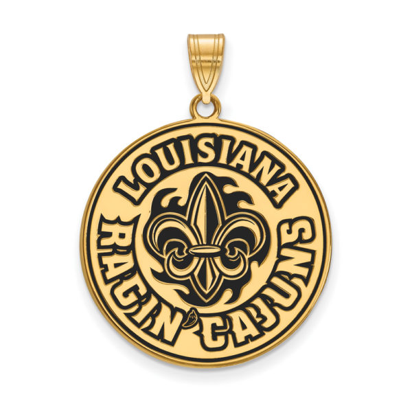 14k Gold Plate Silver U. of Louisiana at Lafayette Enamel Pendant