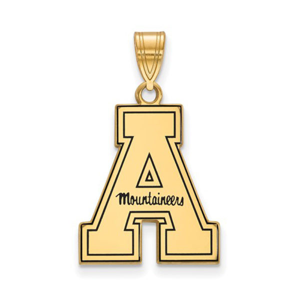 14k Gold Plated Silver Appalachian State Enamel Large Pendant