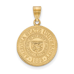 14k Gold Plated Silver Arizona State Large Crest Pendant