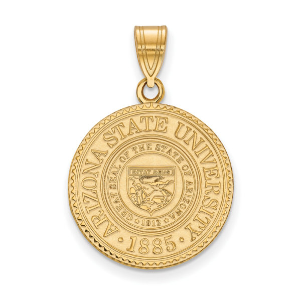 14k Gold Plated Silver Arizona State Large Crest Pendant