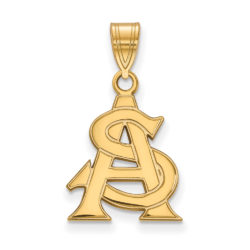 14k Gold Plated Silver Arizona State Medium 'AS' Pendant