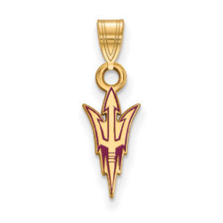 14k Gold Plated Silver Arizona State Small Enamel Pendant