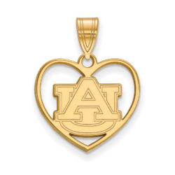 14k Gold Plated Silver Auburn U Heart Pendant