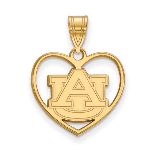 14k Gold Plated Silver Auburn U Heart Pendant