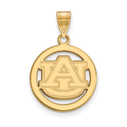 14k Gold Plated Silver Auburn U Small Circle Pendant