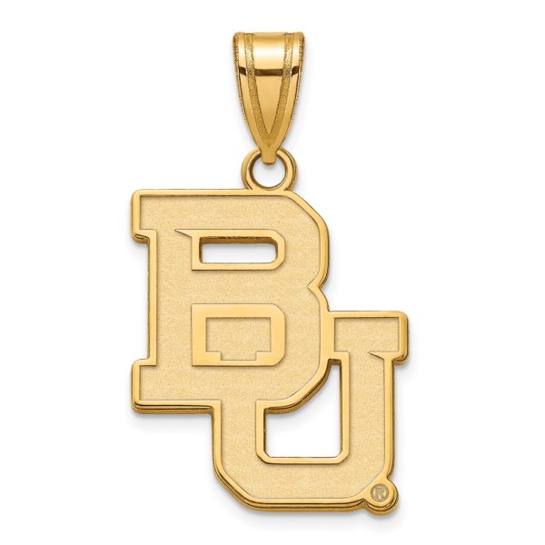 14k Gold Plated Silver Baylor U Large 'BU' Pendant