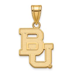 14k Gold Plated Silver Baylor U Medium 'BU' Pendant