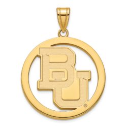 14k Gold Plated Silver Baylor U XL 'BU' Circle Pendant