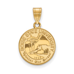 14k Gold Plated Silver Boise State Medium Crest Pendant