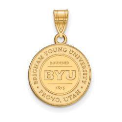 14k Gold Plated Silver Brigham Young U Medium Crest Pendant