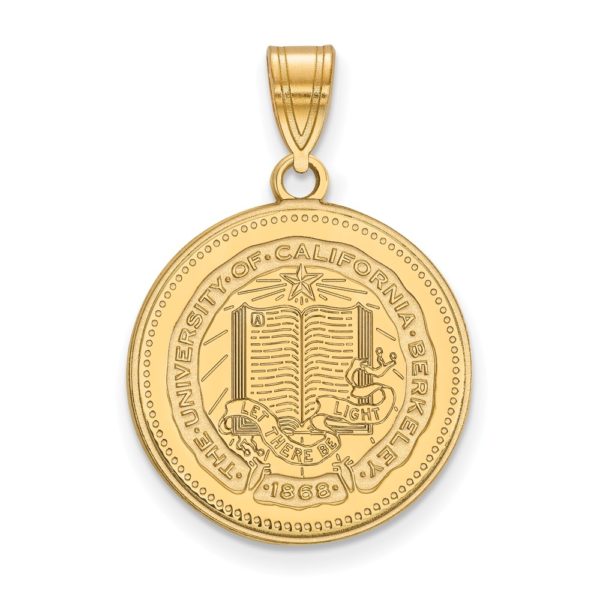 14k Gold Plated Silver California Berkeley Large Crest Pendant