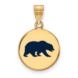 14k Gold Plated Silver California Berkeley Md Enamel Disc Pendant