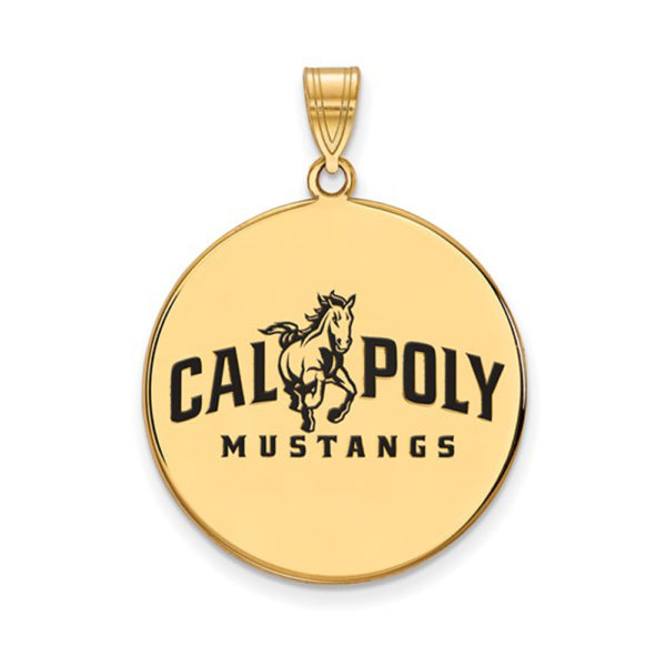 14k Gold Plated Silver California Polytech XL Enameled Pendant