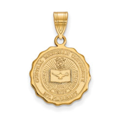 14k Gold Plated Silver Central Michigan U Medium Crest Pendant