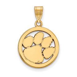 14k Gold Plated Silver Clemson U Small Circle Pendant