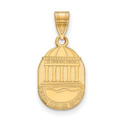 14k Gold Plated Silver Coastal Carolina U Medium Crest Pendant