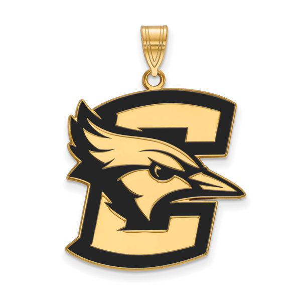 14k Gold Plated Silver Creighton U XL Enamel Pendant