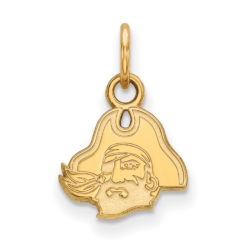 14k Gold Plated Silver East Carolina U XS (Tiny) Pirate Charm Pendant