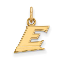 14k Gold Plated Silver Eastern Kentucky U XS (Tiny) 'E' Charm Pendant