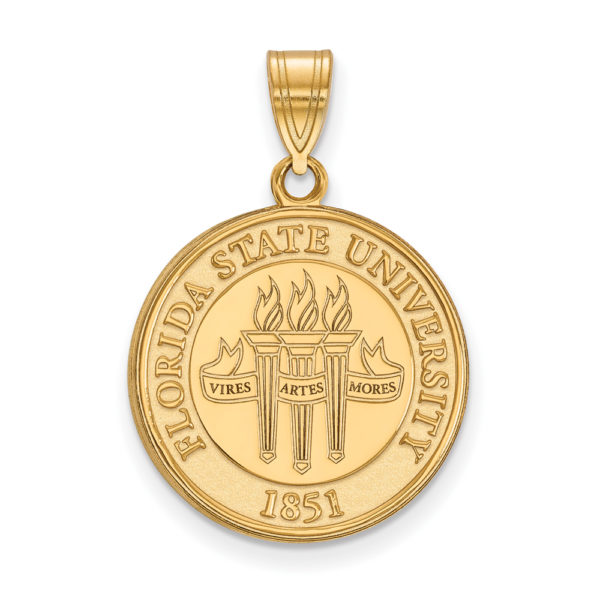 14k Gold Plated Silver Florida State Large Crest Pendant