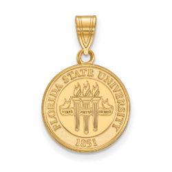 14k Gold Plated Silver Florida State Medium Crest Pendant