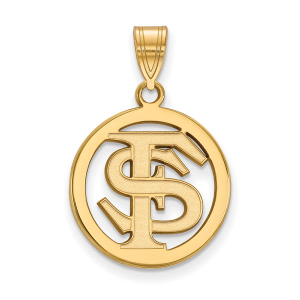 14k Gold Plated Silver Florida State Small Circle Pendant