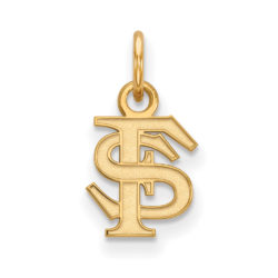 14k Gold Plated Silver Florida State XS (Tiny) 'FS' Charm or Pendant