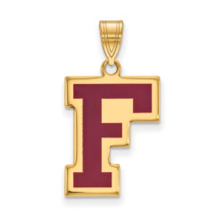 14k Gold Plated Silver Fordham U Enamel Large Pendant