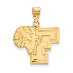 14k Gold Plated Silver Fordham U Large Logo Pendant