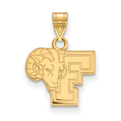 14k Gold Plated Silver Fordham U Small Logo Pendant