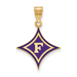 14k Gold Plated Silver Furman U Large Enamel Pendant