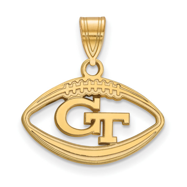 14k Gold Plated Silver Georgia Tech Football Pendant