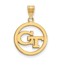 14k Gold Plated Silver Georgia Technology Small Circle Pendant