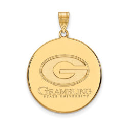 14k Gold Plated Silver Grambling State XL Disc Pendant