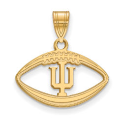 14k Gold Plated Silver Indiana U Football Pendant