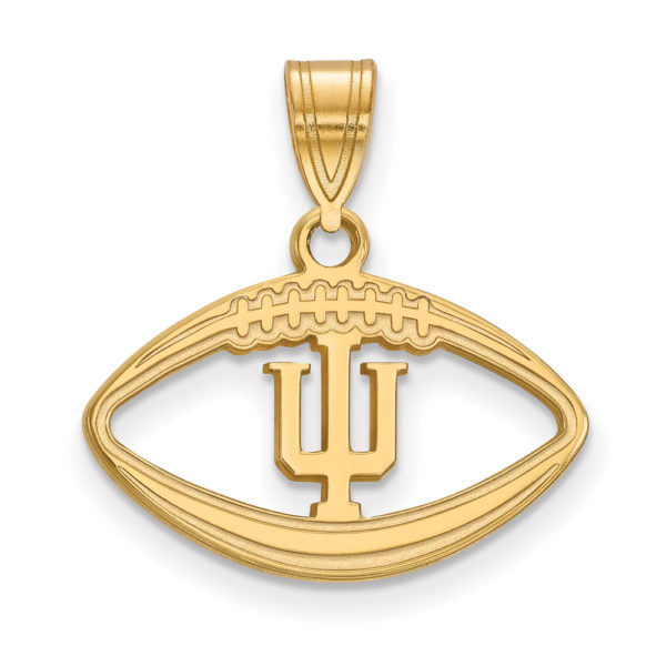 14k Gold Plated Silver Indiana U Football Pendant