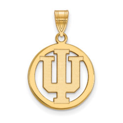 14k Gold Plated Silver Indiana U Small Circle Pendant