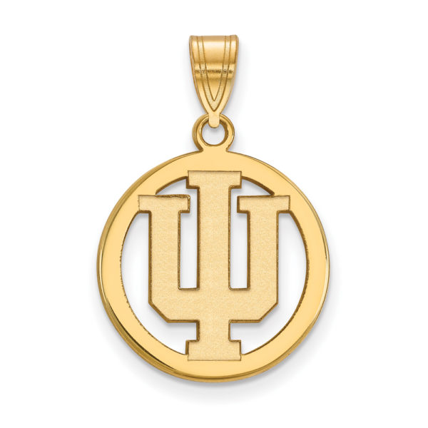 14k Gold Plated Silver Indiana U Small Circle Pendant